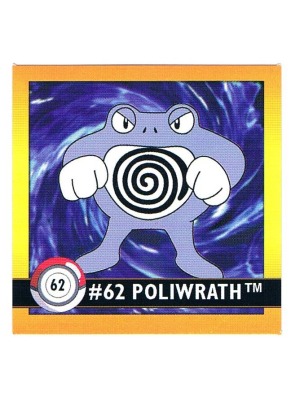 Sticker Nr. 62 Poliwrath/Quappo - Pokemon - Series 1 - Nintendo / Artbox 1999