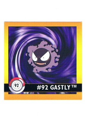 Sticker No 92 Gastly/Nebulak - Pokemon / Artbox 1999