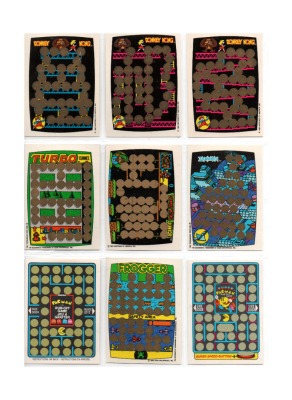 9x Rubbelkarten - DONKEY KONG - Pac Man - Frogger - Zaxxon - Turobo - merchandise - Game&amp;Watch