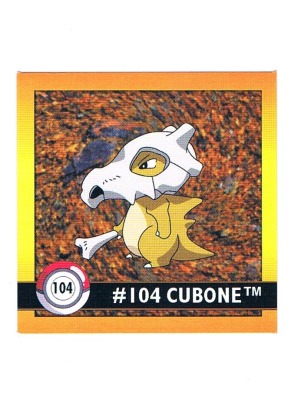 Sticker No 104 Cubone/Tragosso - Pokemon / Artbox 1999