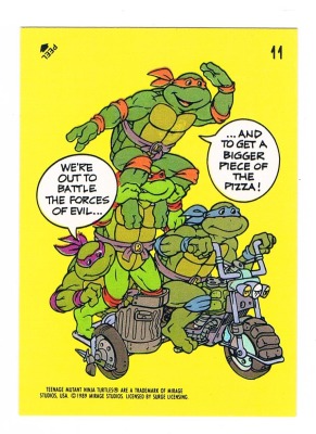 Sticker No. 11 - Turtles Topps Sticker von 1989 - Teenage Mutant Ninja Turtles Hero Turtles