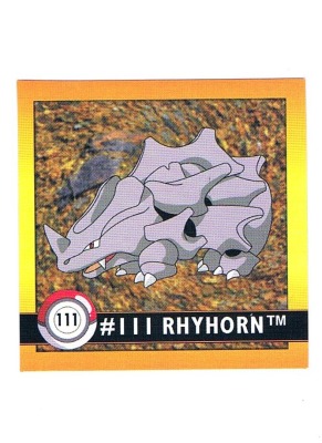 Sticker No. 111 Rhyhorn/Rihorn - Pokemon / Artbox 1999