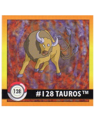 Sticker Nr 128 Tauros/Tauros - Pokemon - Series 1 - Nintendo / Artbox 1999