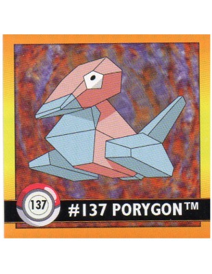 Sticker No 137 Porygon/Porygon - Pokemon / Artbox 1999