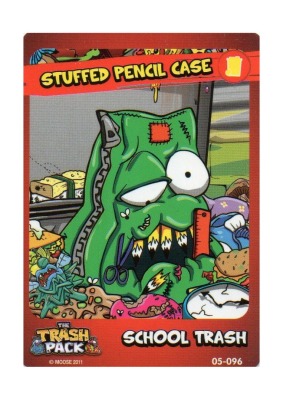 Stuffed Pencil Case / School Trash - The Trash Pack Trading Cards - Series 2