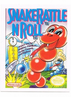 Sticker No 268 - Snake Rattle n Roll/NES - Nintendo Official Sticker Album Merlin 1992
