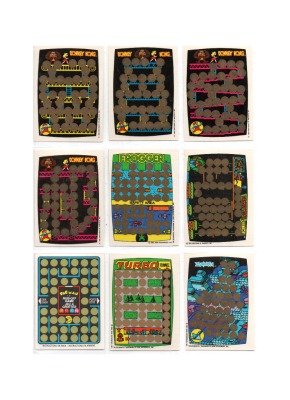 9x Rubbelkarten - DONKEY KONG - Pac Man - Frogger - Zaxxon - Turobo - merchandise - Game&amp;Watch