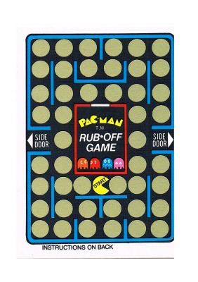 PAC MAN Rubbelkarte / Rub-Off Card - 1980 Fleer / Midway - Arcade Karte