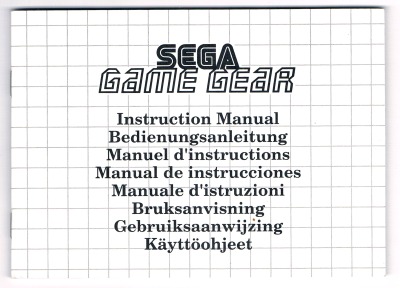 Instructions - Instructions Manual - Sega Game Gear