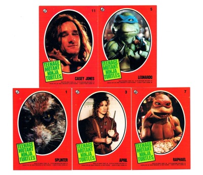 Turtles Movie - 5 Stickers Topps 1990 - Teenage Mutant Ninja Turtles