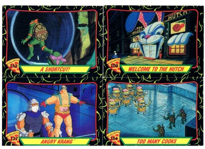 4 cartoon trading cards from the 2nd series - Teenage Mutant Ninja Turtles