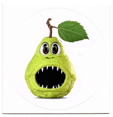 Hungry Monster Pear - Sticker