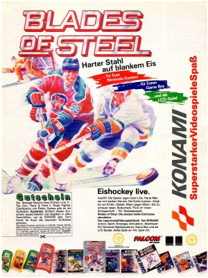 Blades of Steel - NES, Game Boy - Konami advertising 1991