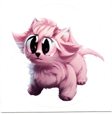 Thundercloud, the Tousled Pink Cat - Sticker