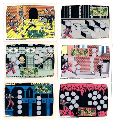 Double Dragon - 6 Trading Cards / Rubbelkarten Topps &amp; O-PEE-CHEE 1989 - Nintendo NES