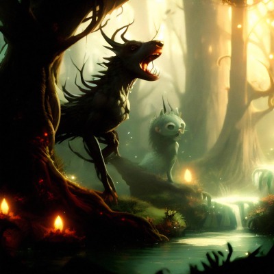 Der Sonnenaufgang Fairy Forest 2 - Dark Fantasy - Poster