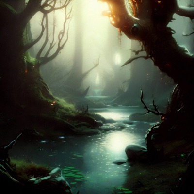 A Peaceful Place Fairy Forest 6 - Dark Fantasy - Poster