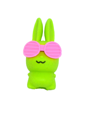 Green bunny with sunglasses - eraser -