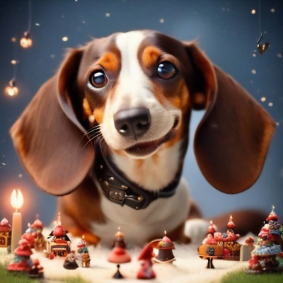 happy dachshund - Poster