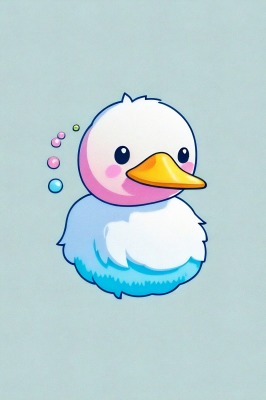 Kawaii Bubble Gum Duck - Mini Poster - 20x30cm