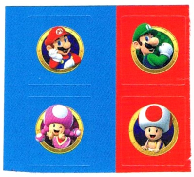 Super Mario Bros - Luigi, Toad, Toadette Mini-Stickers