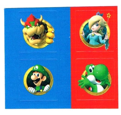 Super Mario Bros - Bowser Rosalina Luigi Yoshi Mini-Stickers