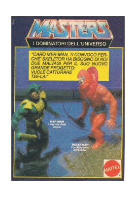 Masters of the Universe - Mer-Man und Beast Man - Italienische Werbeseite - He-Man/MOTU vintage -