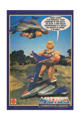 Masters of the Universe - Flying Fists He-Man und Jet Sled - Italienische Werbeseite - He-Man/MOTU