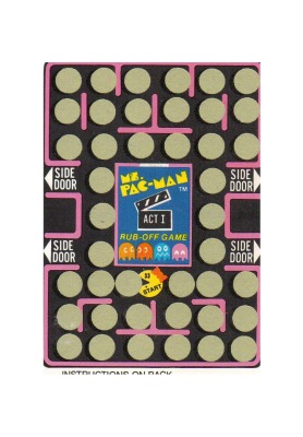Ms PAC MAN Rubbelkarte / Rub-Off Card - 1981 Fleer / Midway - Arcade Karte