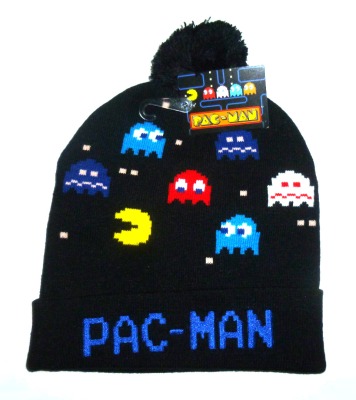Pac Man Wintermütze mit Bommel - Bandai Namco - Pudelmütze - Bommelmütze Plümmelmütze