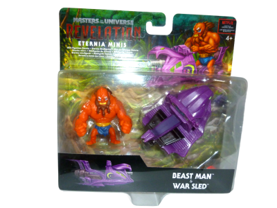 Beast Man &amp; War Sled Mattel 2021 - Masters of the Universe Revelation - Eternia Minis