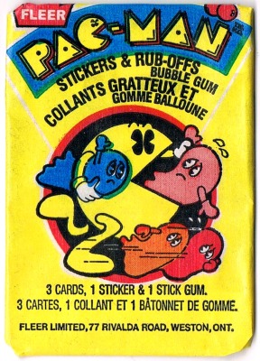 Empty Pac-Man sticker pack Fleer / Midway 1982