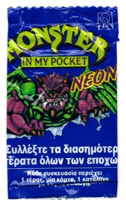 Leere griechische Figurenpackung - Monster in my Pocket - Serie 1