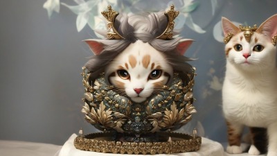 Mini Poster - Portrait of the mighty cat queen - 13x23 cm
