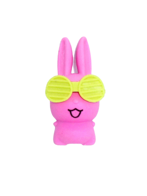 Pink bunny with sunglasses - eraser -