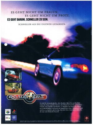 Roadsters - advertising page Nintendo 64, Game Boy Color, PlayStation und Dreamcast