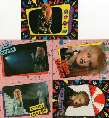 Cyndi Lauper - 5 Trading Cards &amp; Sticker