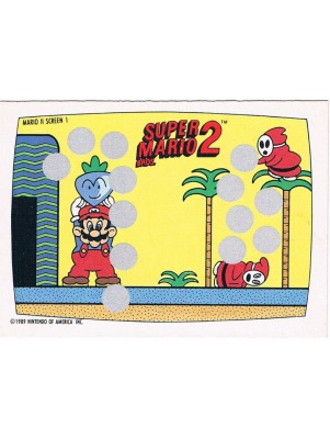 Super Mario Bros 2 - Rubbelkarte Pee Chee / Nintendo 1989 - Nintendo Game Pack Serie 2 - 80er