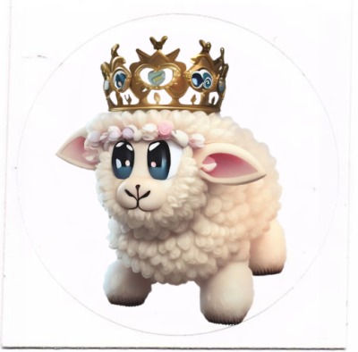 Queen of Sheep - The sheep with the crown - Sticker