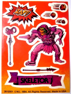 Skeletor Zap Sticker M.I. 1984 - Masters of the Universe - 80er Merchandise