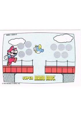 Super Mario Bros Rubbelkarte - Screen 8 Topps / Nintendo 1989 - Nintendo Game Pack Serie 1 - 80er