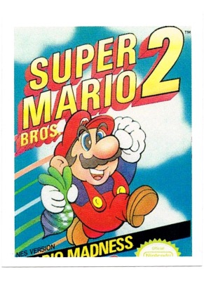 Sticker No. 2 - Super Mario Bros. 2/NES - Nintendo Official Sticker Album Merlin 1992