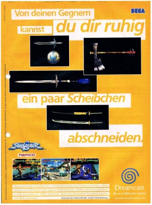 SoulCalibur Namco - advertising page 1999 Dreamcast