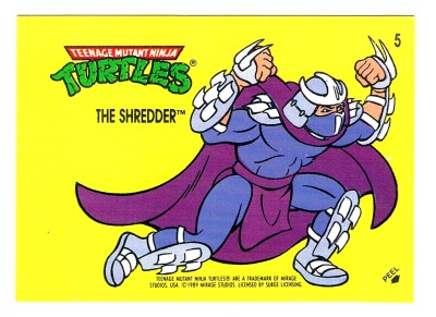 The Shredder - Turtles Topps stickers from 1989 - Teenage Mutant Ninja Turtles Hero Turtles