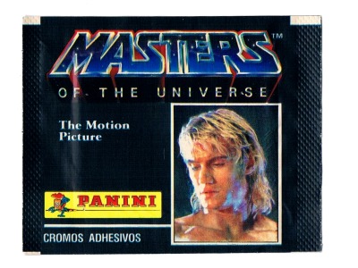 Empty Panini sticker pack - Masters of the Universe 1987