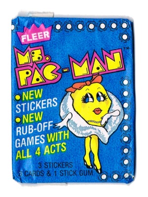 Leere Ms. Pac-Man Sticker Packung Fleer 1981