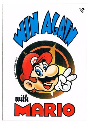 Super Mario Bros 2 - win again with Mario Sticker O-Pee-Chee / Nintendo 1989 - Nintendo Game Pack