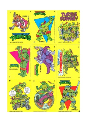 9 stickers from 1989 - Teenage Mutant Ninja Turtles Hero Turtles