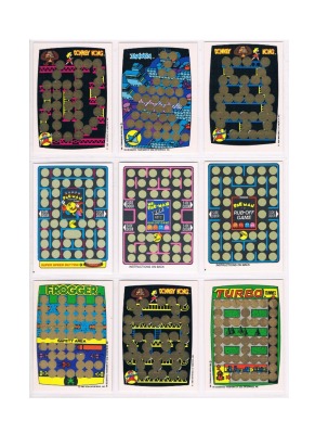 9x Game Rubbelkarten - DONKEY KONG - Ms. Pac Man - Zaxxon - Turbo - Frogger