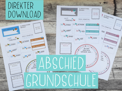 Freundebuchseiten für Lehrerinnen - Abschied Grundschule- Anrede SIE - DIN A4 - PDF - buntes Design